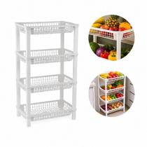 Fruteira FR-16 4 Andares Telada Plástico PP Estante para Cozinha Branca Yeet
