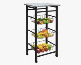 Fruteira Max Fort Aço Chão Cozinha Tampo Granito