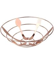 Fruteira Mesa Aramada Metalizada Inoxidável Gold Rose 28cm