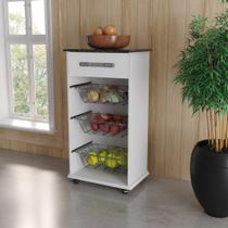 Fruteira Multiuso Grécia Branco Com Tampo Cor Marmorizado Com 3 Cestos 1 Gaveta E Pés Com Rodinhas Fruteira Multiuso Grécia Branco Com Tampo Cor Marmorizado Com 3 Cestos 1 Gaveta E Pés Com Rodinhas