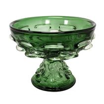 Fruteira Murano Italiano Verde Maior Lapidados com Base Fruteira Murano Italiano Verde Maior Lapidados com Base