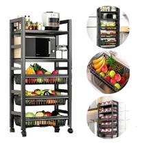 Fruteira Organizador Multiuso 3 Cestos + Prateleiras