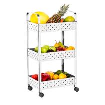 Fruteira Organizador Multiuso Aço Inox 3 Andares