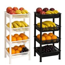 Fruteira Organizadora de Chão 4 Andares Em Plástico Multiuso