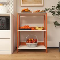 Fruteira para armazenamento de itens pra cozinha com sapatas plásticas nos pés - Nature com Branco - MOVLAR