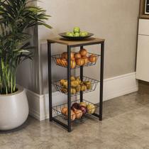 Fruteira para Cozinha com 3 Cestos 75x39cm