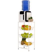 Fruteira Para Cozinha Com 3 Cestos Removiveis Branco SF.Plus