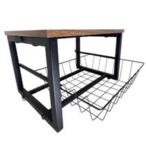 Fruteira Preto Fosco Mdf/Aço 1 Cesto Deslizante 28x40x30 cm - Belo Lar