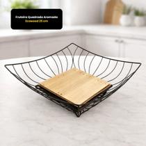 Fruteira Quadrada Aramada Ecowood 25cm Organizador de Frutas para Cozinha Moderna Cesto Decorativo Resistente Elegante Fruteira Quadrada Aramada Ecowood 25cm Organizador de Frutas para Cozinha Moderna Cesto Decorativo Resistente Elegante