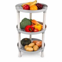 Fruteira Redonda 3 Andares Cinza Prateleira Multiuso Plastica Organizador Cozinha Porta Legumes Cesto Frutas Fruteira Redonda 3 Andares Cinza Prateleira Multiuso Plastica Organizador Cozinha Porta Legumes Cesto Frutas