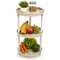 Fruteira Redonda 3 Andares Plástica Multiuso Compacta Fruteira Redonda 3 Andares Plástica Multiuso Compacta