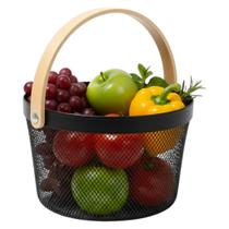 Fruteira Redonda Cesto Aramado C/ Alça Multiuso Decoração