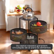 Fruteira Rodinhas Preto Cestos Redonda Fruta Rack Prateleira Armário Suporte Móvel 3 Andares Caixa Fruteira Rodinhas Preto Cestos Redonda Fruta Rack Prateleira Armário Suporte Móvel 3 Andares Caixa