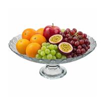 Fruteira Saladeira Centro De Mesa De Vidro Com Pé 38cm Premium Artesanal