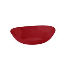 Fruteira Saladeira Travessa Oval Plastico Vermelho 4L