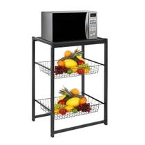Fruteira Suporte De Chão Para Micro-ondas Forno Bebedouro Galão De Água Filtro Tampo Madeira Mdp Multiuso