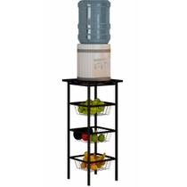 Fruteira Teixeira Havana/Montreal com tampo em MDP e 03 cestos Preto martelado