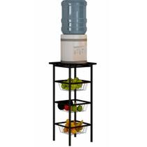 Fruteira Teixeira Havana/Montreal com tampo em MDP e 03 cestos Preto martelado