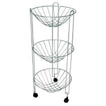Fruteira Tripla Redonda Com Rodas 68x30cm Fruteira Tripla Redonda Com Rodas 68x30cm