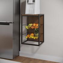 Fruteira Vertical de Parede Branco com Imbuia Fruteira Vertical de Parede Branco com Imbuia