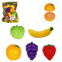 Frutinhas Crec Crec com tiras autocolantes Kit com 5 Frutinhas Crec Crec Comidinha Fruit Art Brink