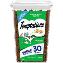 Frutos do mar crocantes e macios Cat Treats Temptations Classic 900 ml