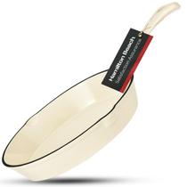 Fry Pan Hamilton Beach, ferro fundido esmaltado, creme de 25 cm