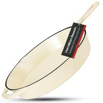 Fry Pan Hamilton Beach, ferro fundido esmaltado, creme de 30 cm Fry Pan Hamilton Beach, ferro fundido esmaltado, creme de 30 cm