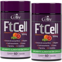FTCELL Composto - Psyllium + Espirulina + Laranja Moro + Cafe Verde + Cromo 2 Frascos FTCELL Composto - Psyllium + Espirulina + Laranja Moro + Cafe Verde + Cromo 2 Frascos