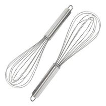 Fue Batedor Ovos Bolo Massas Inox Grande 30cm - Kit C/2