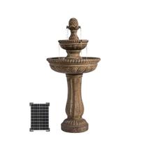 Fuente de agua solar XBrand de 99 cm, de 2 niveles, para exterior, de resina Fuente de agua solar XBrand de 99 cm, de 2 niveles, para exterior, de resina