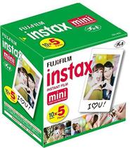 Fujifilm Instax Mini Instant Film, 10 Folhas x 5 Packs (Total 50 Shoots)