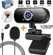 Full Hd 1080p 1600k Pixels Webcam Computador Câmera Stream Live Alta Definição Visão Giro 360º Usb + Microfone de Lapela