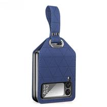 Funda ABELIN de cuero lujoso resistente a golpes para Samsung Galaxy Z Flip 4 azul