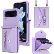 Funda Cartera Lipvina para Samsung Galaxy Z Flip 4 Morada
