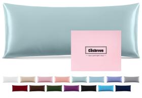 Funda de Almohada Corporal de Seda Casbrove Seda de Morera Azul Bruma