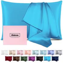 Funda de Almohada de Seda Casbrove Azul Pacífico Seda de Morera 1 Unidad