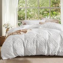 Funda de Edredón King Oversized Boho Bedsure Blanca con 2 Fundas de Almohada Funda de Edredón King Oversized Boho Bedsure Blanca con 2 Fundas de Almohada