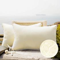 Funda Decorativa Impermeable para Almohada de Exterior 30x50 cm Crema