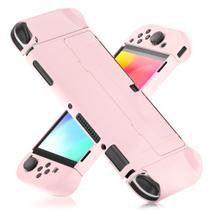 Funda Dockable para Nintendo Switch OLED 2021 FANPL con Joy Con Rosa