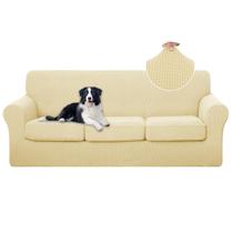 Funda elástica para sofá U-NICE HOME beige 4 piezas