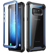 Funda i-Blason para Galaxy Note 8, Serie Ares, Bumper transparente resistente azul