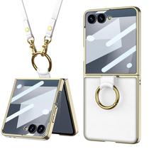 Funda Lunivop para Samsung Galaxy Z Flip 7 con Correa Blanca