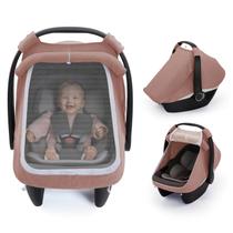 Funda para asiento de coche de bebé Blissful Diary con dosel de malla en rosa polvoriento