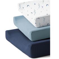 Funda para Cambiador Coreeky Paquete de 3 de Muselina de Algodón 81x41 cm Funda para Cambiador Coreeky Paquete de 3 de Muselina de Algodón 81x41 cm