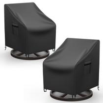 Funda para Silla de Patio Mrrihand Lounge Giratoria 2 Piezas Negra Funda para Silla de Patio Mrrihand Lounge Giratoria 2 Piezas Negra