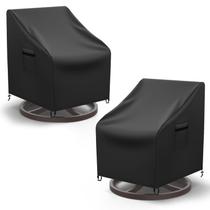 Funda para Silla de Patio Mrrihand para Silla Giratoria al Aire Libre 2 Paquetes Negra Funda para Silla de Patio Mrrihand para Silla Giratoria al Aire Libre 2 Paquetes Negra