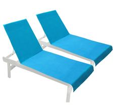 Funda para Sillón de Piscina COTTON CRAFT 100% Algodón Paquete de 2 Color Aqua Funda para Sillón de Piscina COTTON CRAFT 100% Algodón Paquete de 2 Color Aqua