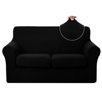 Funda para Sofá de Dos Plazas U-NICE HOME, Elástica, Lavable, Color Negro