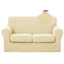 Funda para sofá de dos plazas U-NICE HOME extensible beige lavable